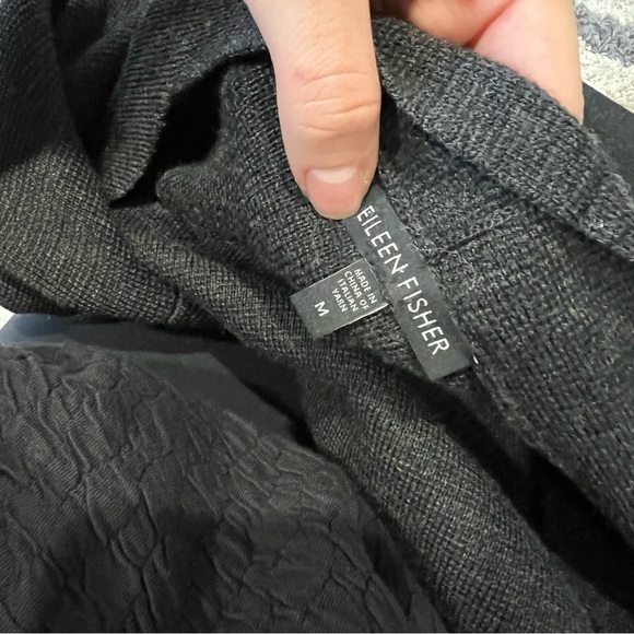 Eileen Fisher Wool Drape Cardigan Sweater - Picture 12 of 14